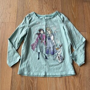 Disney Jumping Beans Frozen Elsa & Anna Graphic Long Sleeve T-shirt size Blue 6